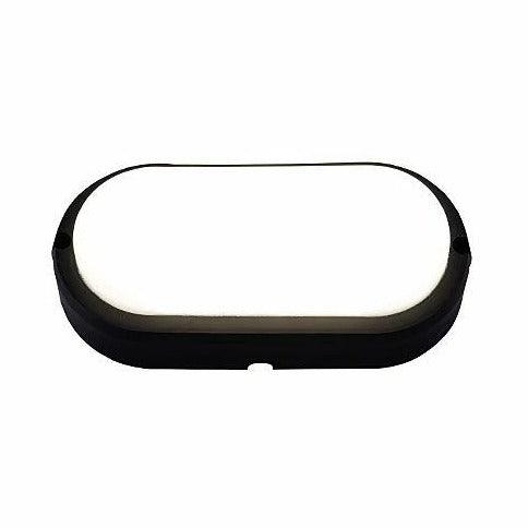 8W LED Wall Lamp Oval 4000k IP65 Black BH124 - Light Market