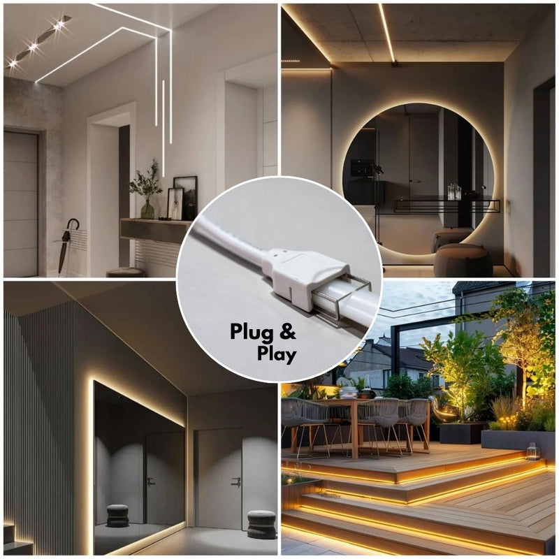 220v 10mm 260 LED COB Strip Light IP65 6000k 1m - HVS027