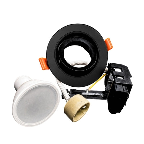 GU10 Downlight Combo 6500k with Downlight holder Black swivel and ceramic GU10 Holder with earth