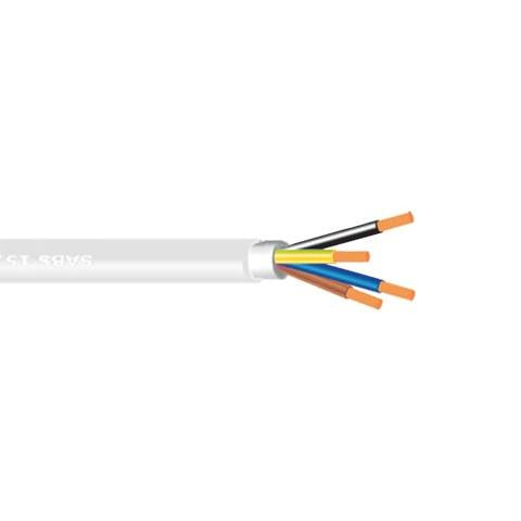 2.5mm Twin Flat Cable With Earth 4 Core White 1m