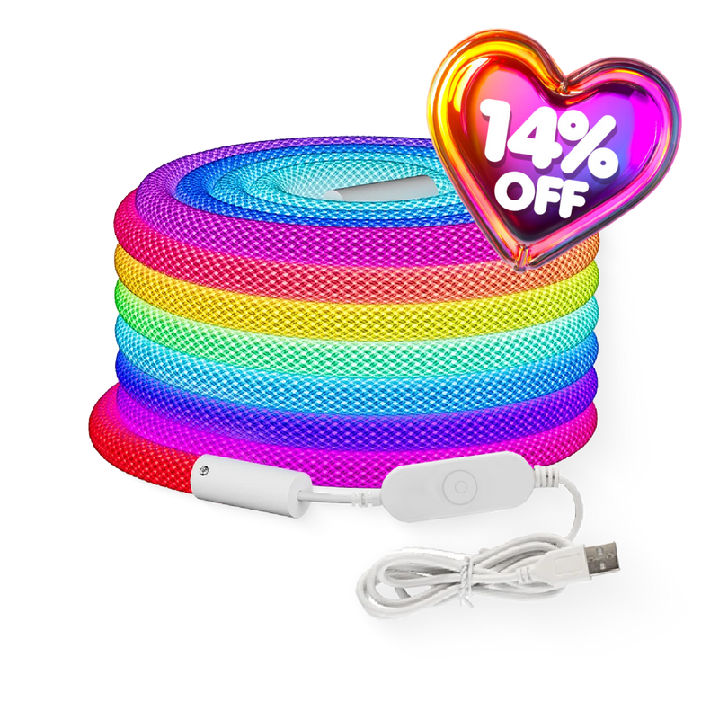 5V 16mm 25W Bluetooth Digital LED Braided Neon Rope Light  IP67