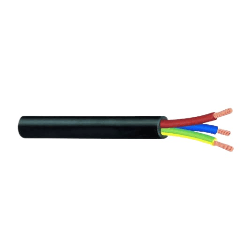 2.5mm Cabtyre 3 Core Cable 1 Meter Black