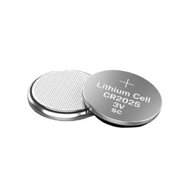 CR2025 lithium cell 3V coin batteries on white background