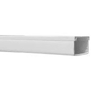 White rectangular aluminum channel for LED strip lights, isolated on white background