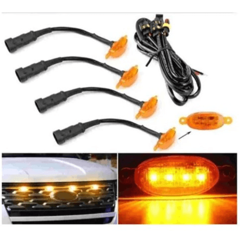 Amber LED Grill Marker Lights 5 Pack F1-12V-5 - Light Market