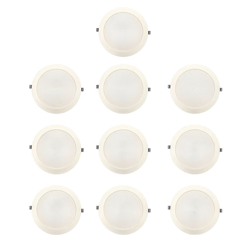 18W Recessed Round Panel Light 6500K - 10 Pack