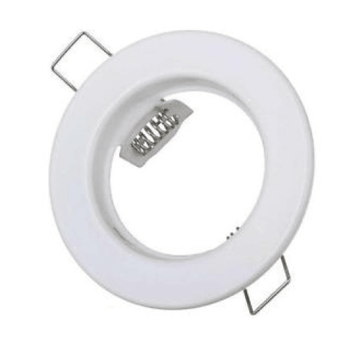 White Downlight Holder Straight Pressed Metal - MR501/WH