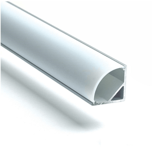 Aluminum LED channel with frosted diffuser cover for LED strip lighting