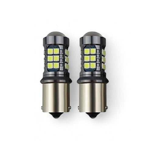 12-24V Double Contact LED Brake Lights 2 Pack - (3030-27smd-1157)