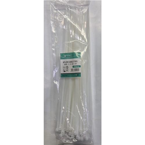 Cable Ties 5 x 350mm White 100 Pack - Light Market
