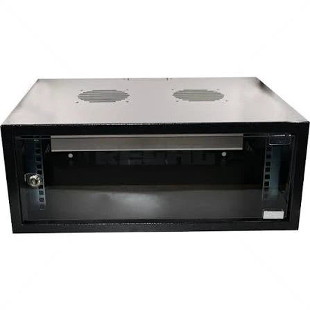 Wall Mounted Swing Frame 4U Cabinet with Power & Fan 400x100mm