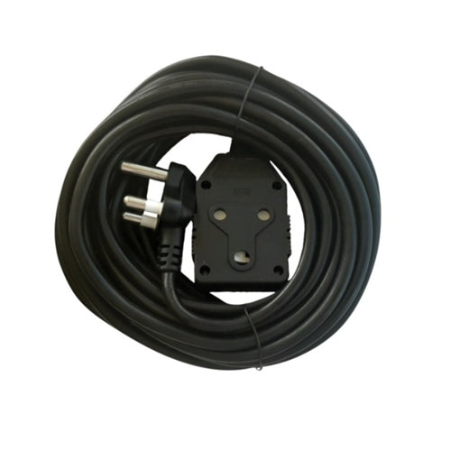 10m Extension Cable with 1x 10a Socket Black- AOK-12C