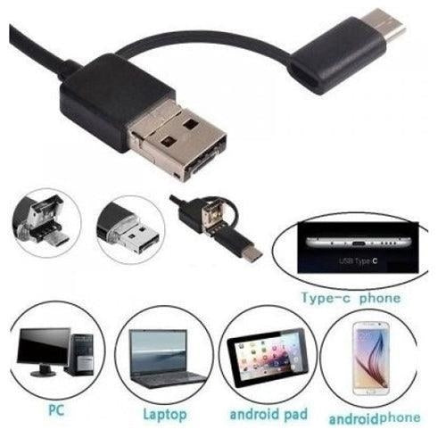 3 IN 1 Type-C / Micro USB & PC Endoscope 5m - CA-3