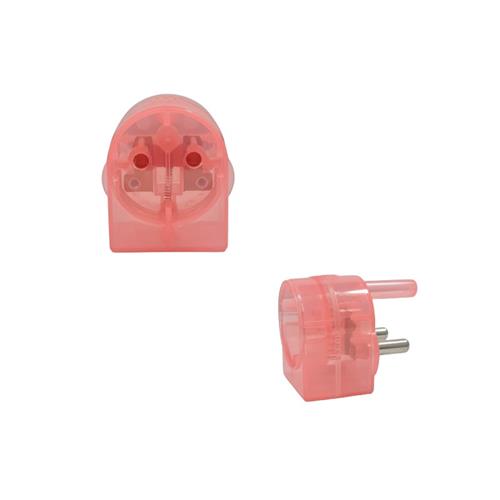 3 Pin 16A Plug to 2 Pin Schuko Adapter Pink each