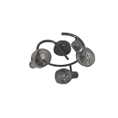 E14x3 Swiveling Ceiling Spotlights Chrome and Smoked Glass 8018/3A - Light Market