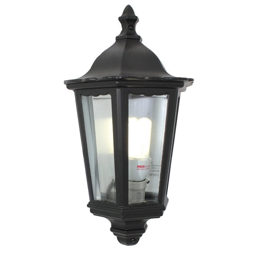 E27 60w 3 Panel Outdoor Wall Lantern Black - O26B - Light Market
