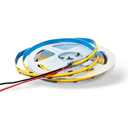 12v 8mm 260 LED COB Strip Light IP20 5m Yellow