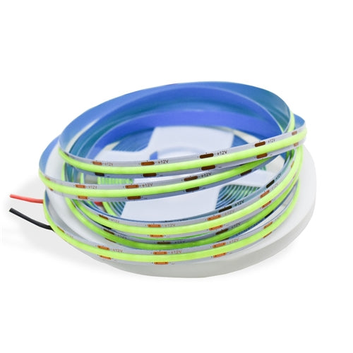 12v 8mm 320 LED Halo COB Strip Light IP20 5m Roll Green Bing Light