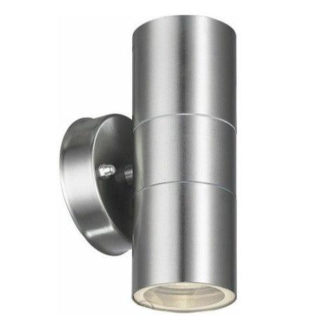 GU10 Outdoor Up and Down Wall Lamp IP44 Brushed Chrome - 6304-2 - Light Market
