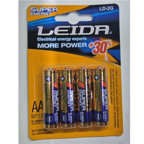 Leida Super Energy AA Batteries 1.5V 4 Pack - Light Market