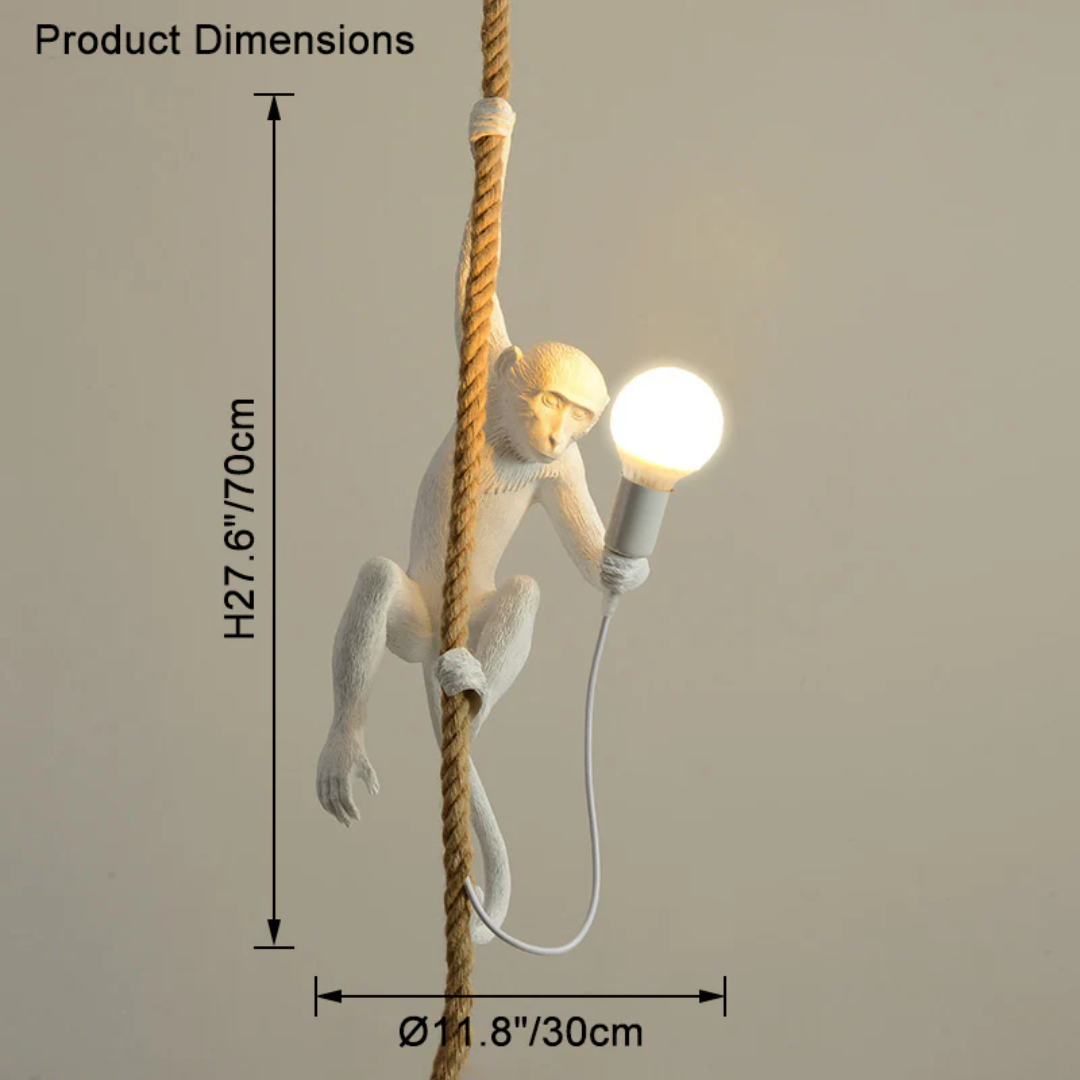 Monkey on Rope Pendant Light White DRSA6141 — Light Market