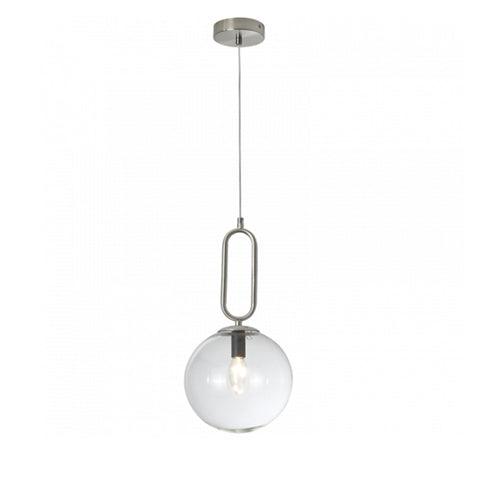 Satin Chrome Pendant with Clear Glass - PEN462 Satin - Light Market