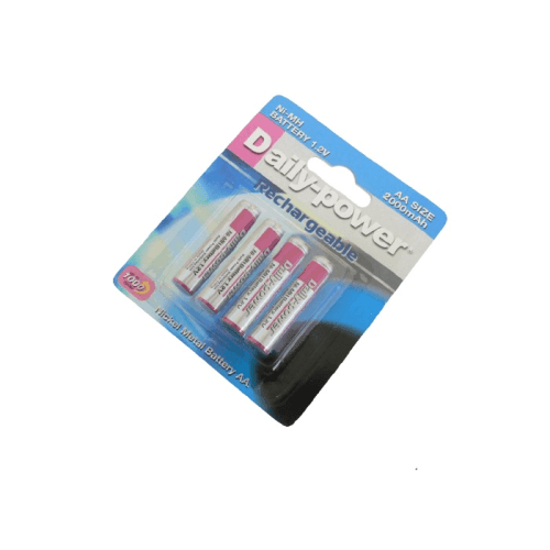 1.2v 2000mAh Nickle Metal Rechargeable AA Battery 4 Pack Daily Power - Light Market