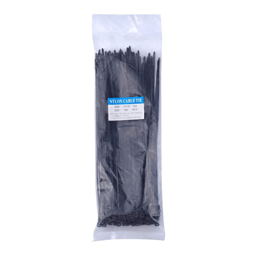 100 Piece Black Cable Ties 4x250mm - Light Market