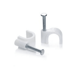 10mm Round Cable Clips (100) - Light Market