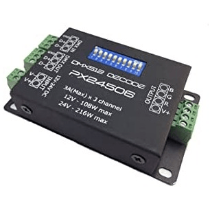 12-24V RGB DMX512 Decoder 9A PX24506 - Light Market