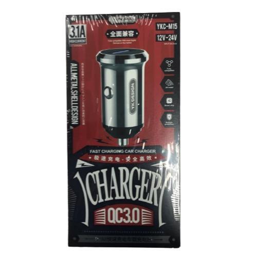 12/24V 3.1A Quick Charge Car USB Charger Base YK-M15 - Light Market