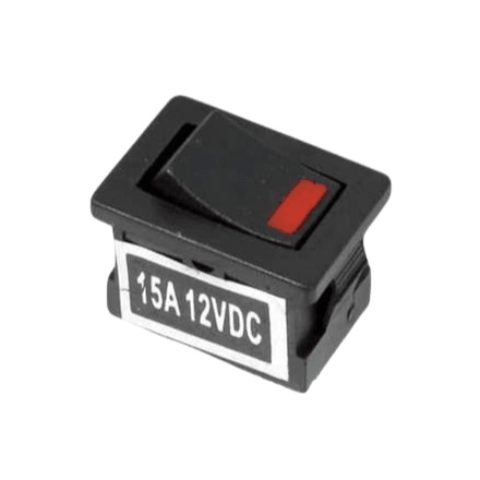 12v 15a Rocker Switch Black/Red 4 Pin