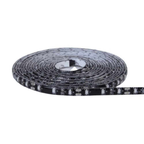 12v 8mm 3528 60 Led Strip Light Black Pcb Ip65 5m Roll 6000k Bing Light - Light Market