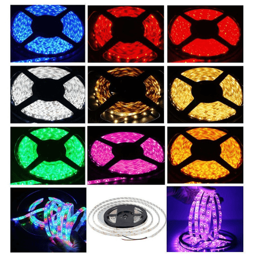 12v 8mm 3528 60 Led Strip Light Ip65 5m Roll 6000k Bing Light - Light Market