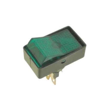 12v Rocker Switch Black With Green Led 3 Pin - Light Market