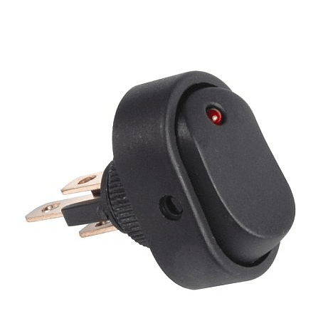 12v Rocker Switch Oval With Red LED Indicator 3 Pin - Light Market