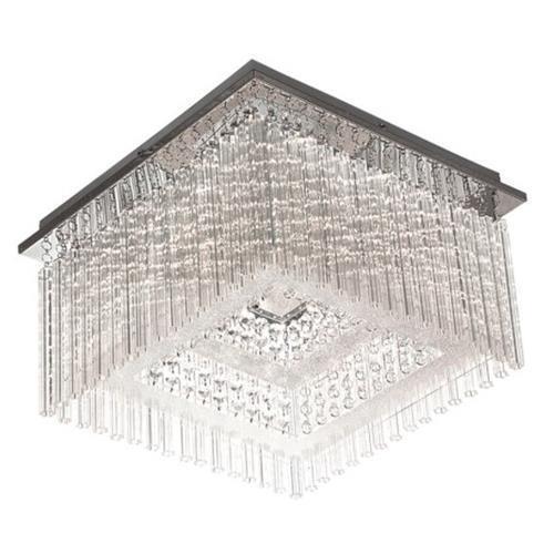 18w LED Square Ceiling Light With Glass And Crystals 4000k CF295 - Light Market