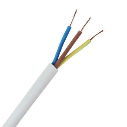 1mm 3 Core Cabtyre White 1m - Light Market