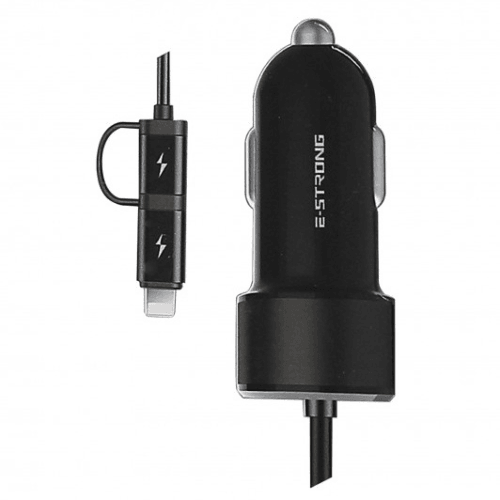 2 in 1 Car Charger 3.1A - ES-33 3.1A 1USB - Light Market
