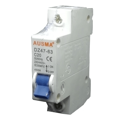 20A Circuit Breaker 1 Pole Din Rail Ausma - Light Market