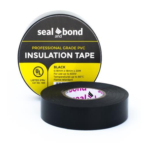 20m Insulation Tape Black - Seal and Bond - Light Market