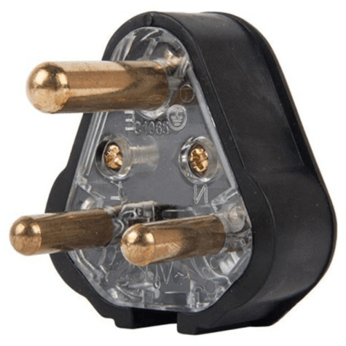 250v 16a 3 Pin Plug Rubber Black A11188 Waco - Light Market
