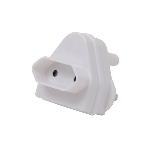 250v 16a 3 Pin to 2 Pin Euro Adaptor - Light Market