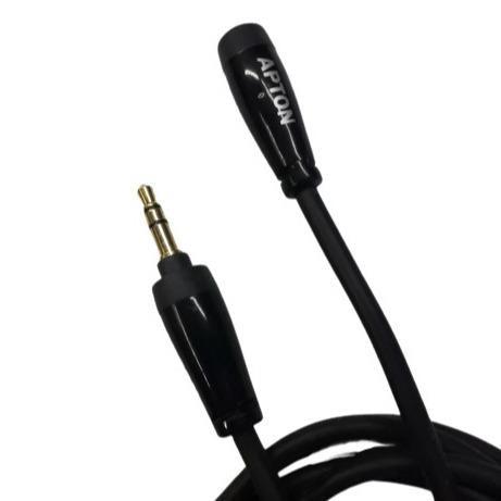 3.5sp RCA (M-F) Mini-Stereo Extension Cable Apton AT-AVB18015BK - Light Market