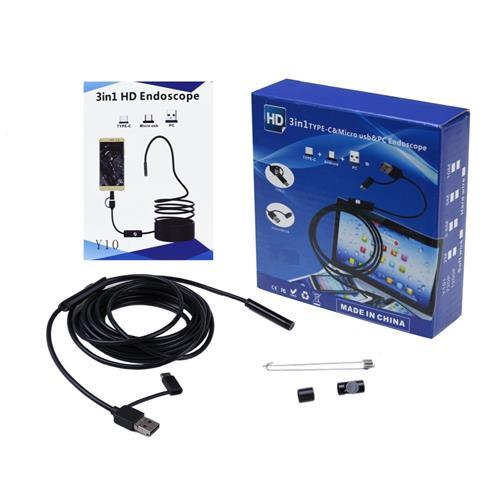 3 IN 1 Type-C / Micro USB & PC Endoscope 10m Y101 - Light Market