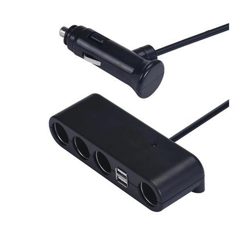 4 Port Vehicle Lighter Socket Charger with USB Ports - Light Market
