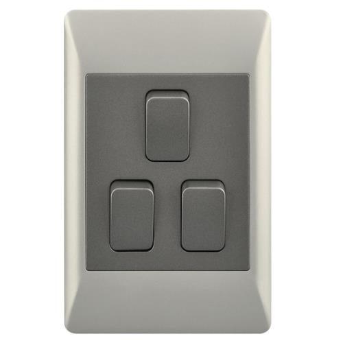 4x2 3 Lever 2 Way Light Switch Champagne & Charcoal ESW073/2 Duo Bright Star - Light Market