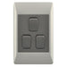 4x2 3 Lever Light Switch Champagne & Charcoal ESW073 Duo Bright Star - Light Market