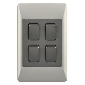 4x2 4 Lever Light Switch Champagne & Charcoal ESW074 Duo Bright Star - Light Market