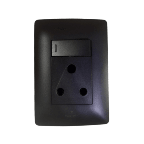 4x2 Single Wall Socket Charcoal S2-197 - Light Market
